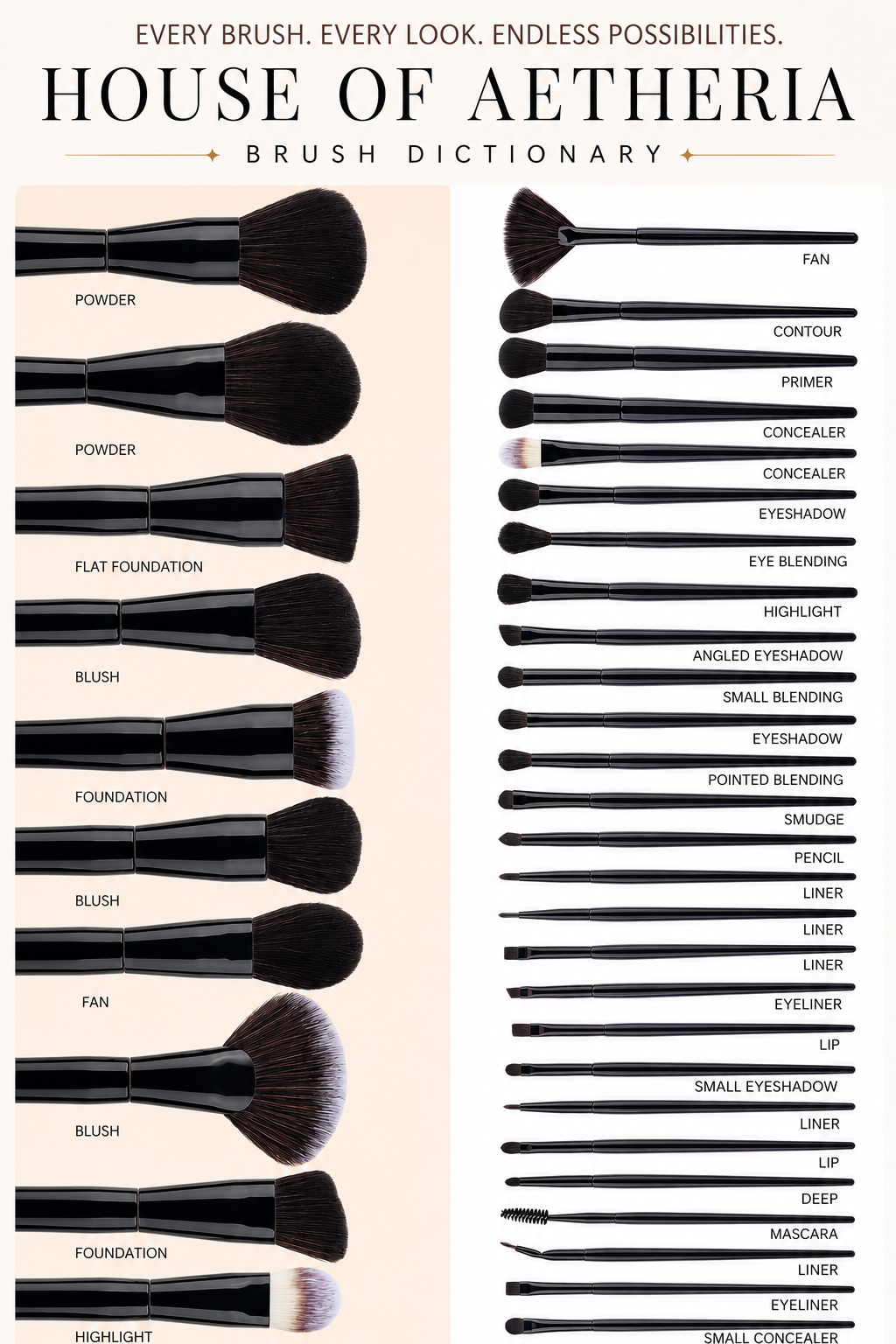 21-Piece Onyx Make Up Brush Set, Luxury Black Brushes, with V Shape Puff, Makeup Bag, Canvas Bag