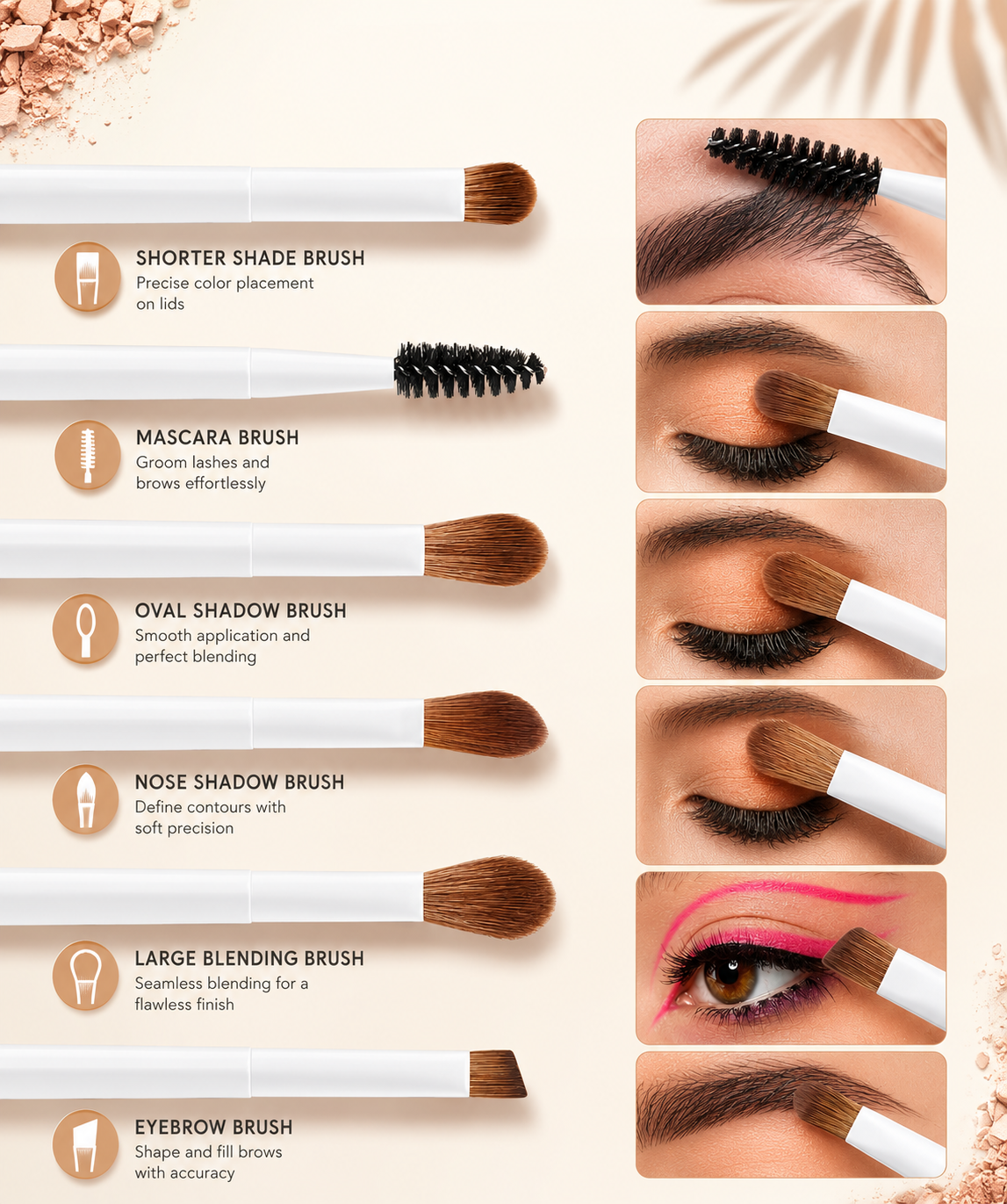 Pearl Makeup Brush Set, 14 Professional Vegan Bristles with Wooden Handle, White Color, V-Shape Puff, Canvas Bag, Makeup Bag